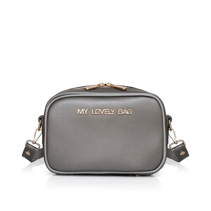 Lovely Bag Brittany - Srebrna Torba, Zlatni Metal