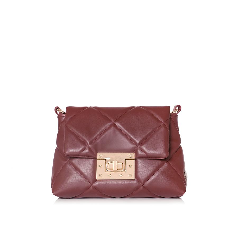 Lovely Bag April - Bordo Torba, Zlatni Metal