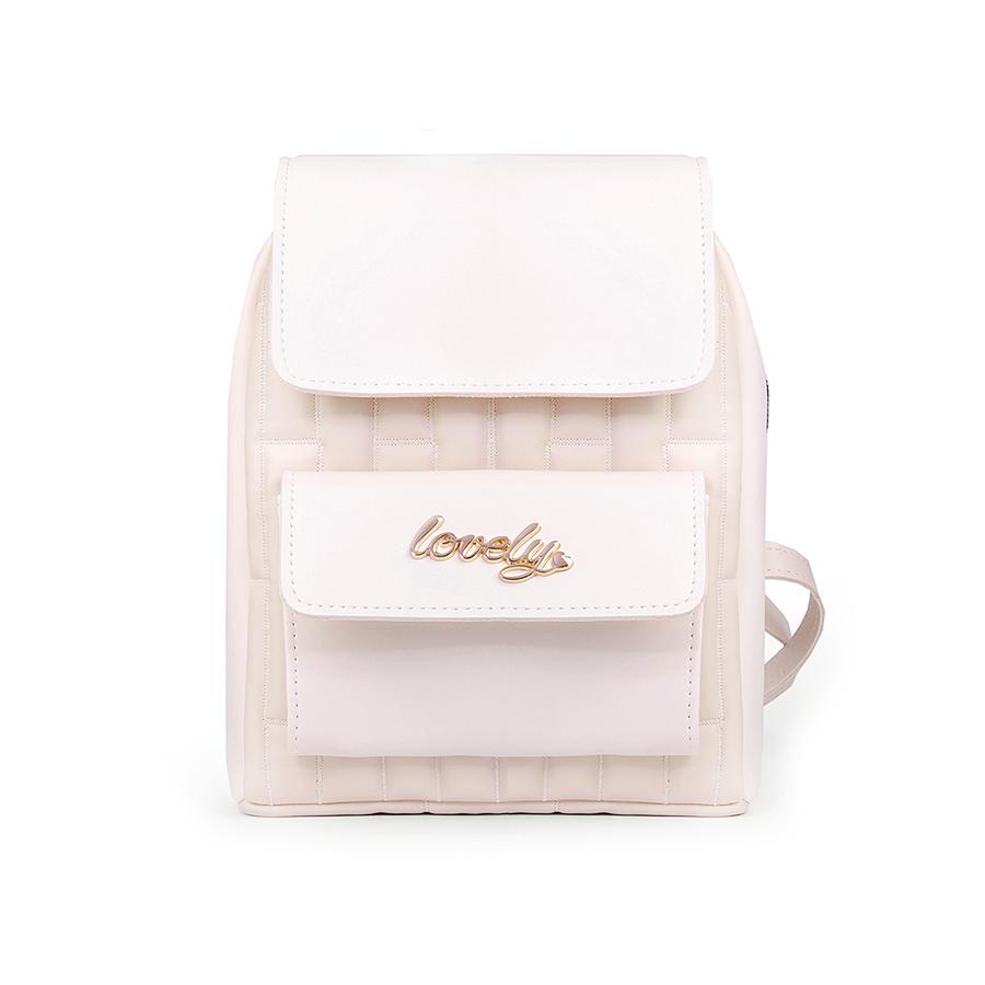 Lovely Bag Bruna - Bež Ruksak, Zlatni Metal