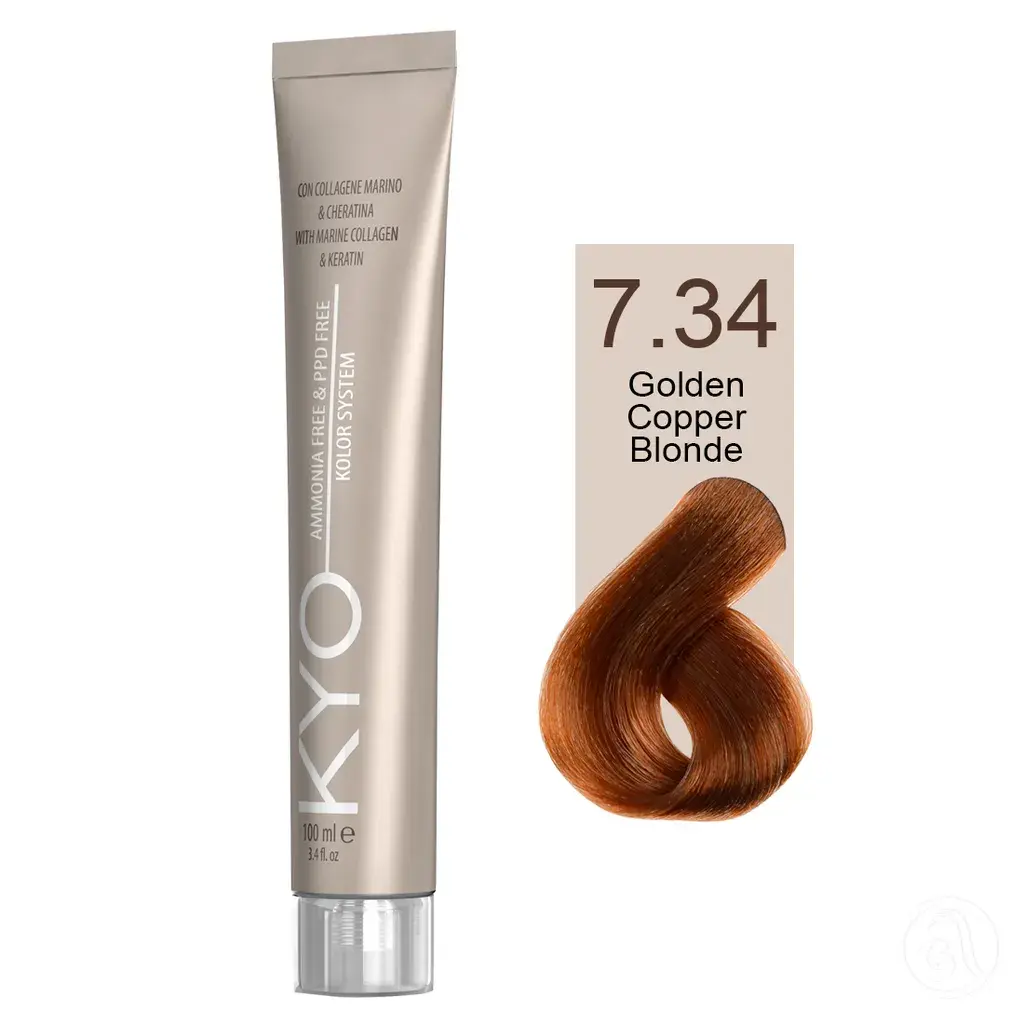 KYO Farba za kosu, 100ml, 7.34 Zlatna bakarnoplava