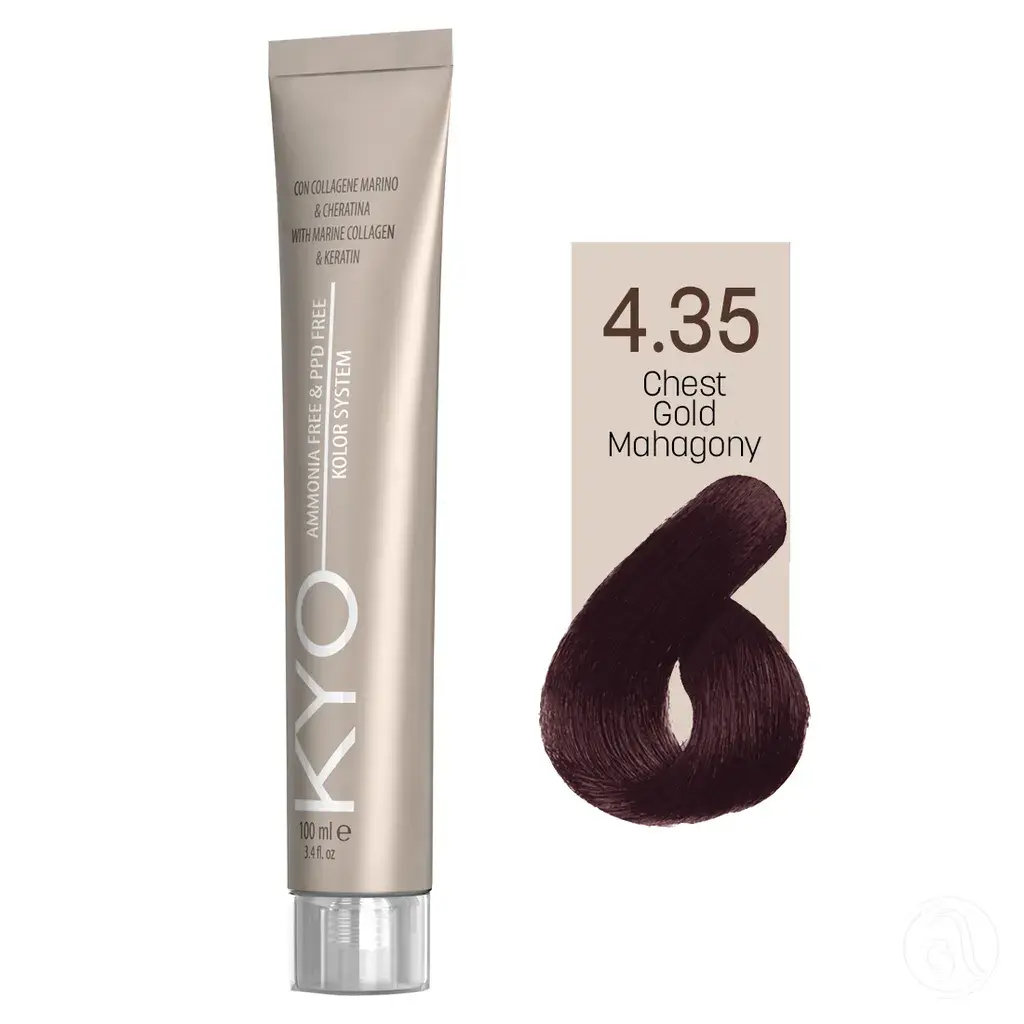 KYO Farba za kosu bez amonije, 100ML, 4.35 Kestenjasto zlatna mahagoni