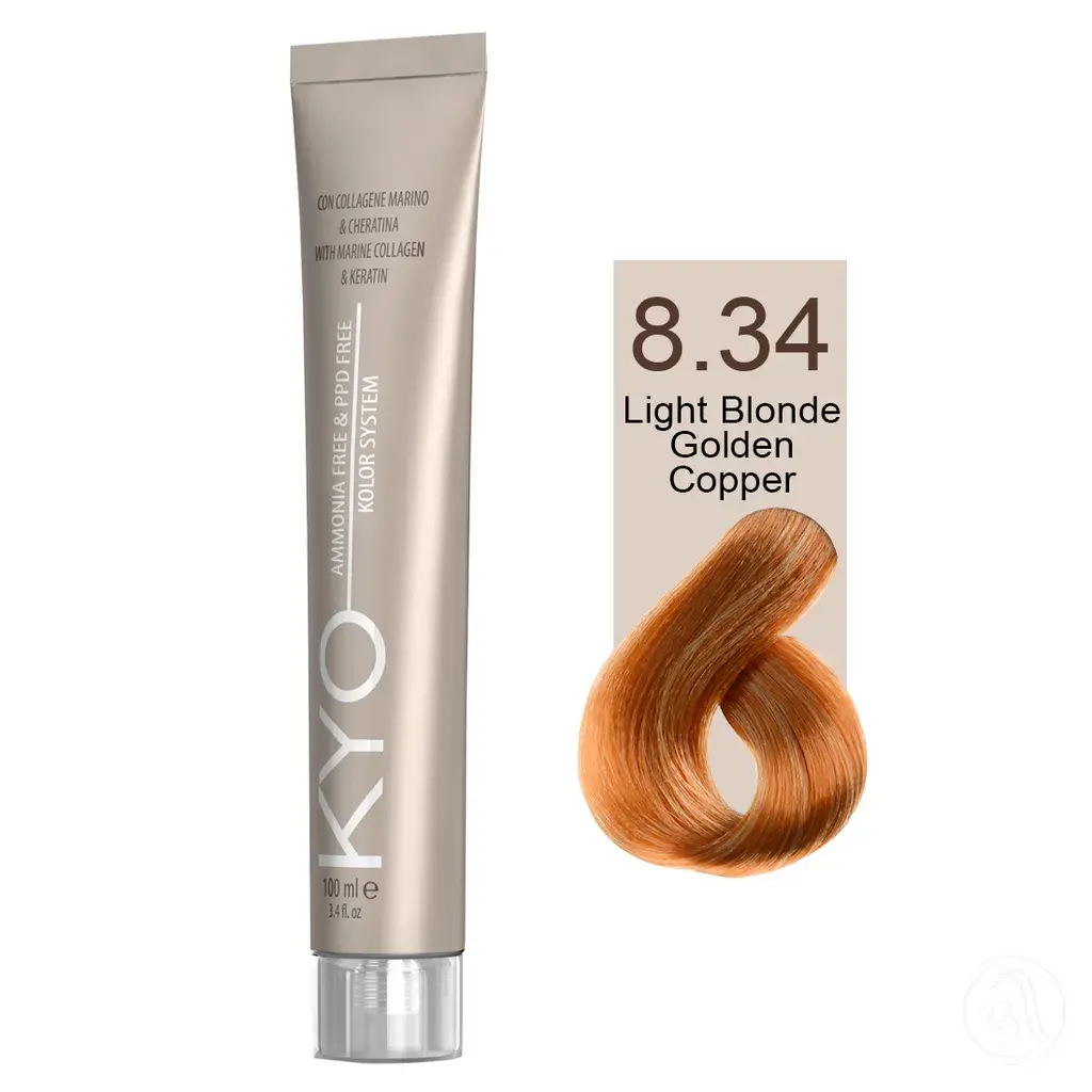 KYO Farba za kosu, 100ml, 8.34 Svetla zlatna bakarnoplava