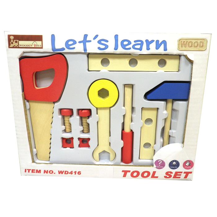 Igračka Drveni set alata, Smeđi