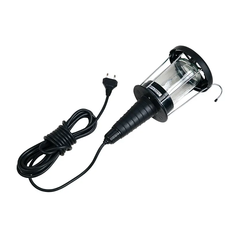 GTV Prenosna radionička lampa 1XE27, IP20 S, 5m kabl, crna
