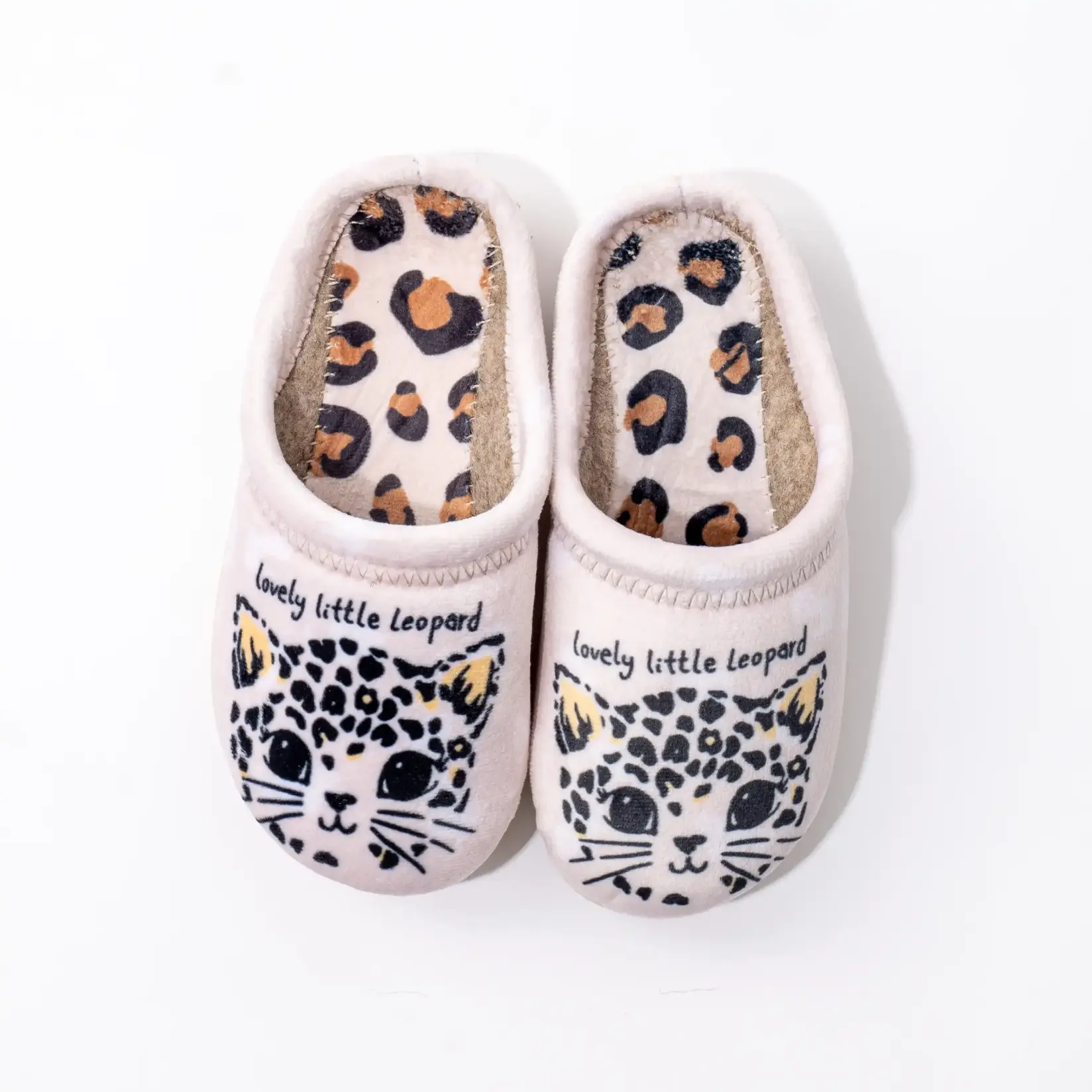 Obuća Vesna Sobne papuče za djevojčice Leopard, Bijele