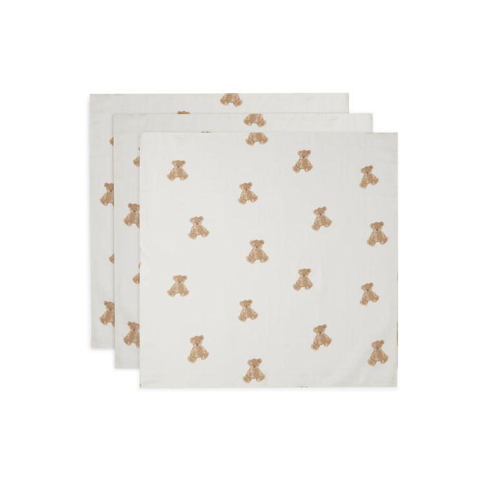 Jollein Muslin pelene Teddy Bear, 3 kom
