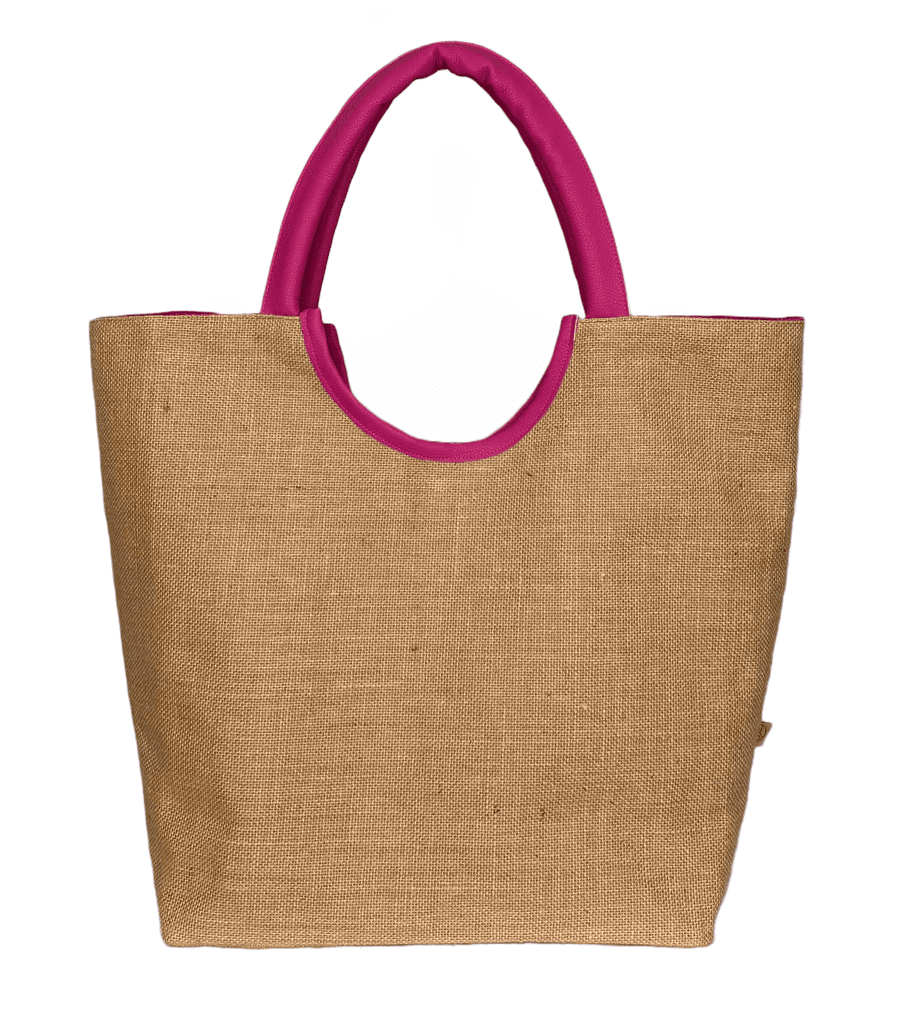 Moyo Ženska torba od jute Nora, Roze ručka, Smeđe boje