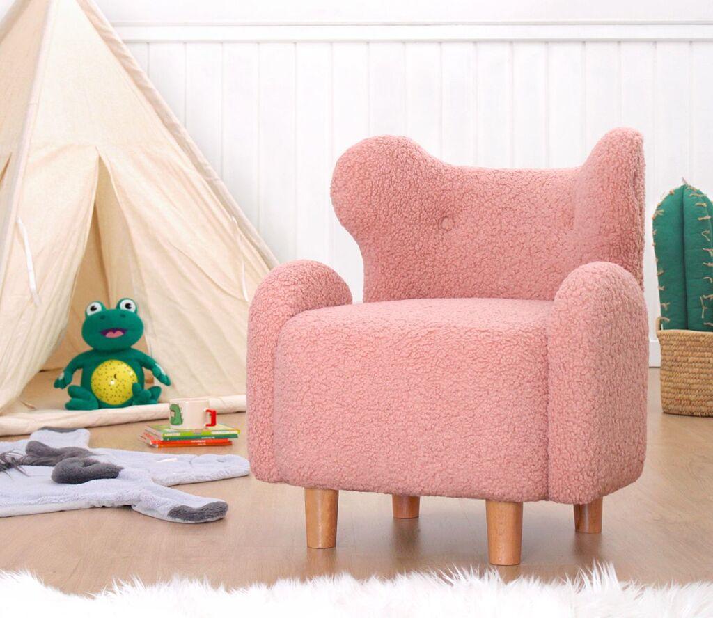 Atelier del Sofa Dječija fotelja Juano Teddy, 55x61x55 cm, Roza