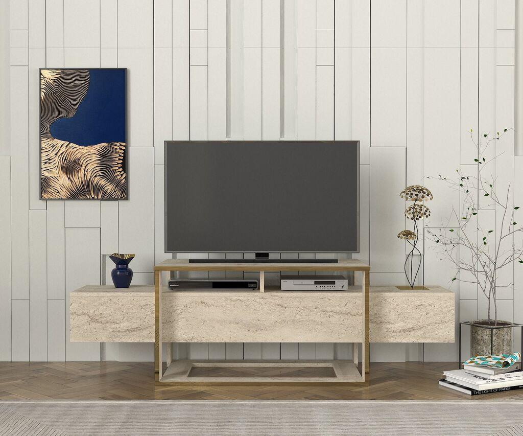 Hanah Home TV ormarić Bianco, 160x49,8x46,1 cm, Krem