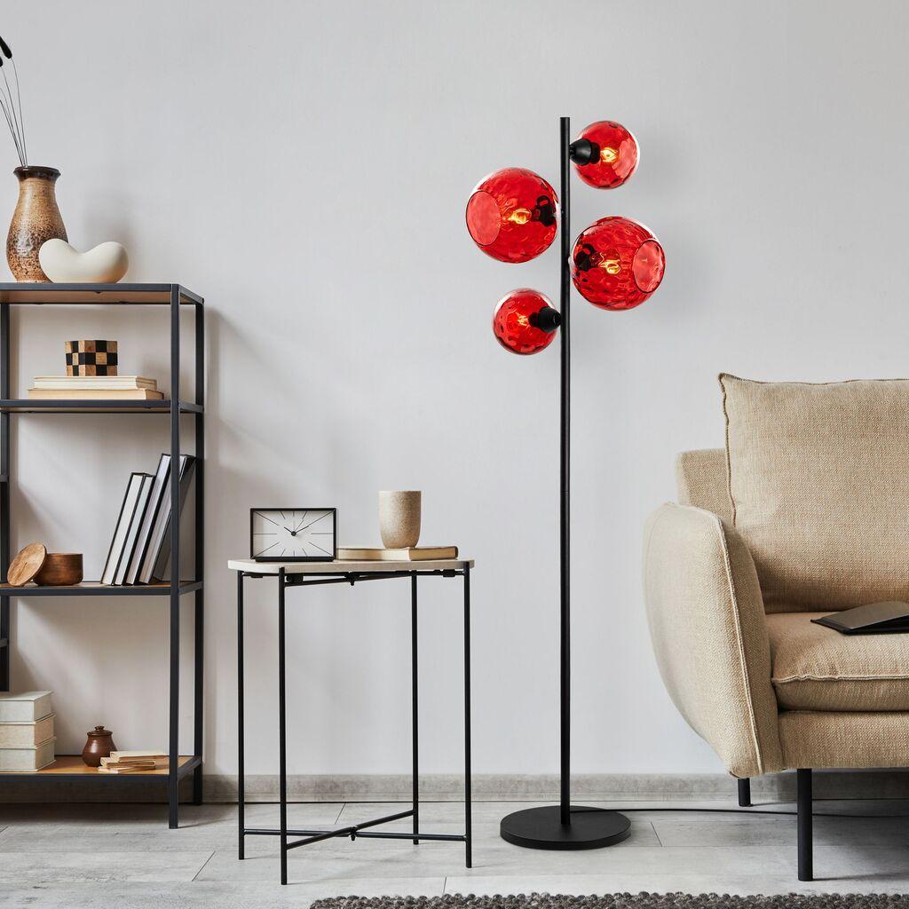 Opviq Podna lampa Benek-20-15-14511, 35x35x165 cm, IP20, Crno-crvena