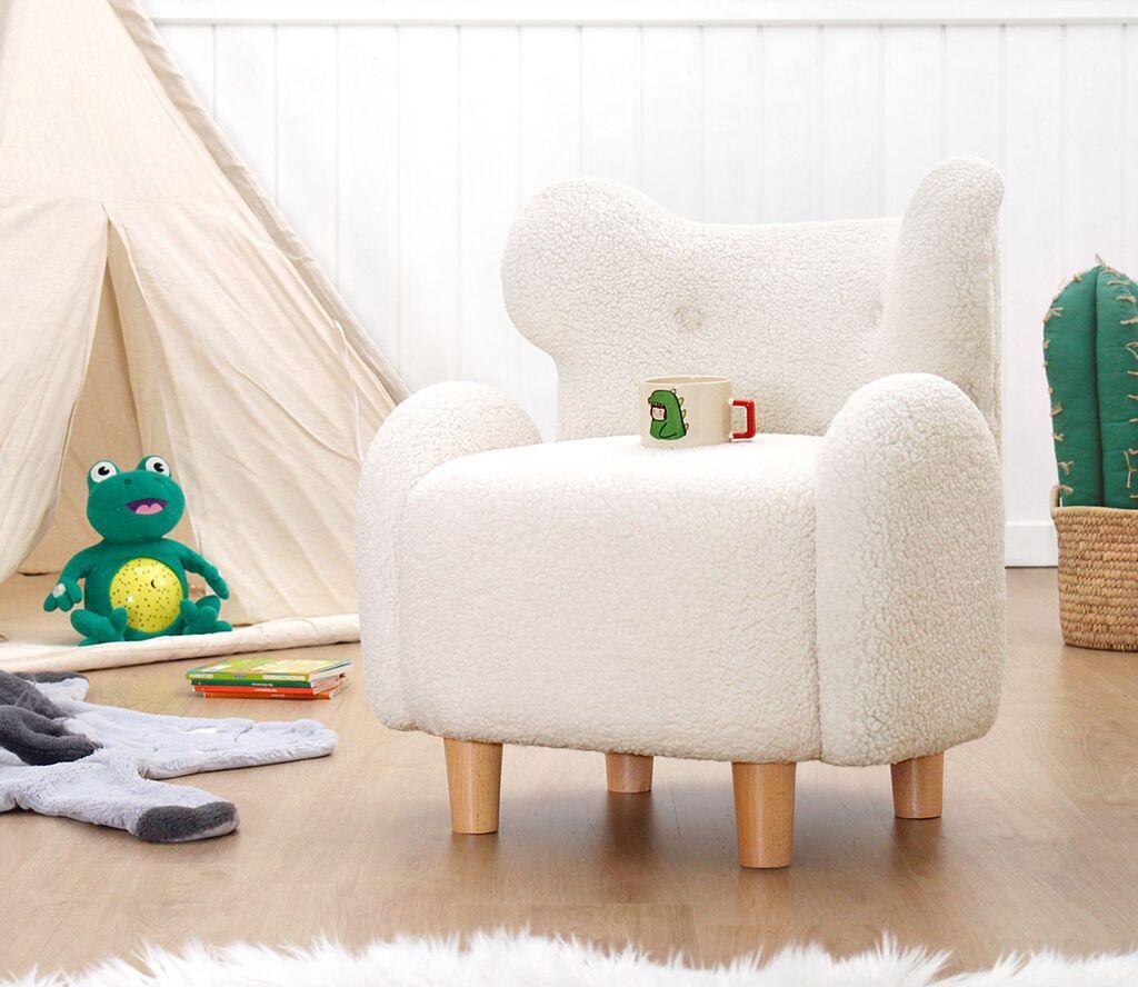 Atelier del Sofa Dečija fotelja Juano Teddy, 55x61x55 cm, Bijela