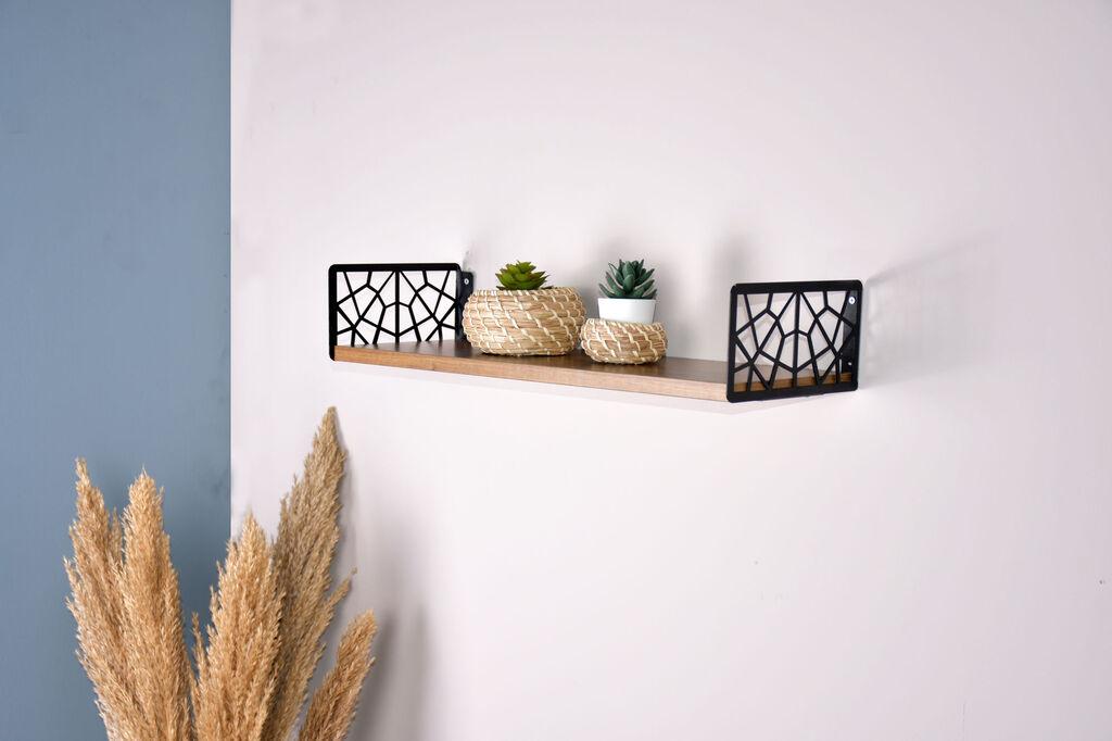 Hanah Home Zidna polica Duvar Rafi3, 60x20x14 cm, Smeđa