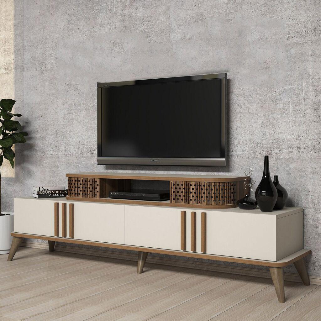 Hanah Home TV ormarić Eylul, 168x39x51 cm, Krem boja