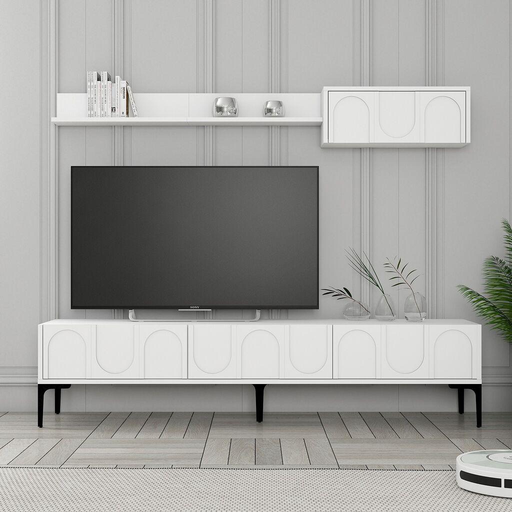 Hanah Home TV ormarić s policama Lyon 2, 180 cm, Bijeli