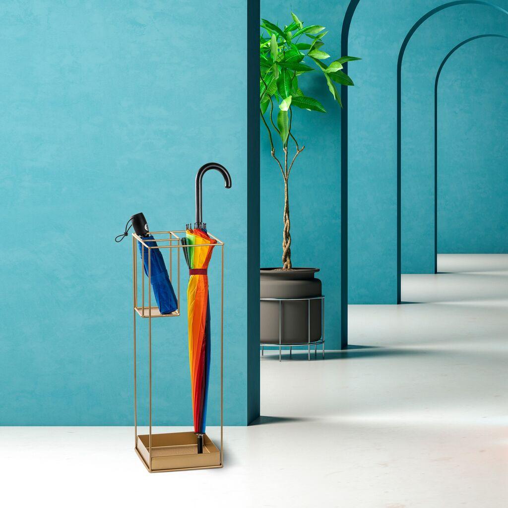 Aberto Design Stalak za kišobran Semsiye-008, 20x20x61 cm, Zlatne boje