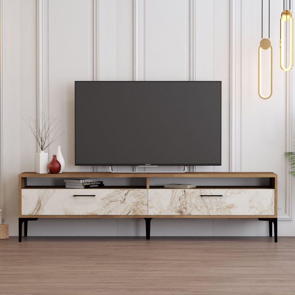 Hanah Home TV komoda Istanbul 2, 180x35x47 cm Orah-bijela