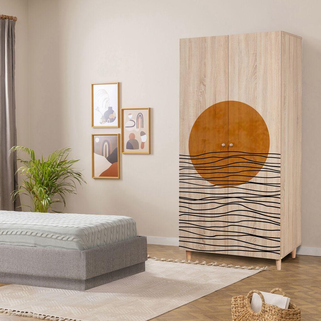 Hanah Home Ormar Lidya 2 -974, 90x192x52 cm, Smeđa