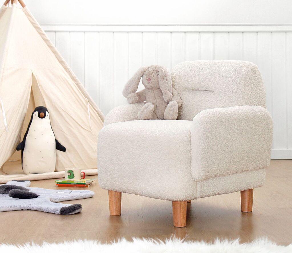 Atelier del Sofa Dječija fotelja Cobie Teddy, 49x57x51, Bijela