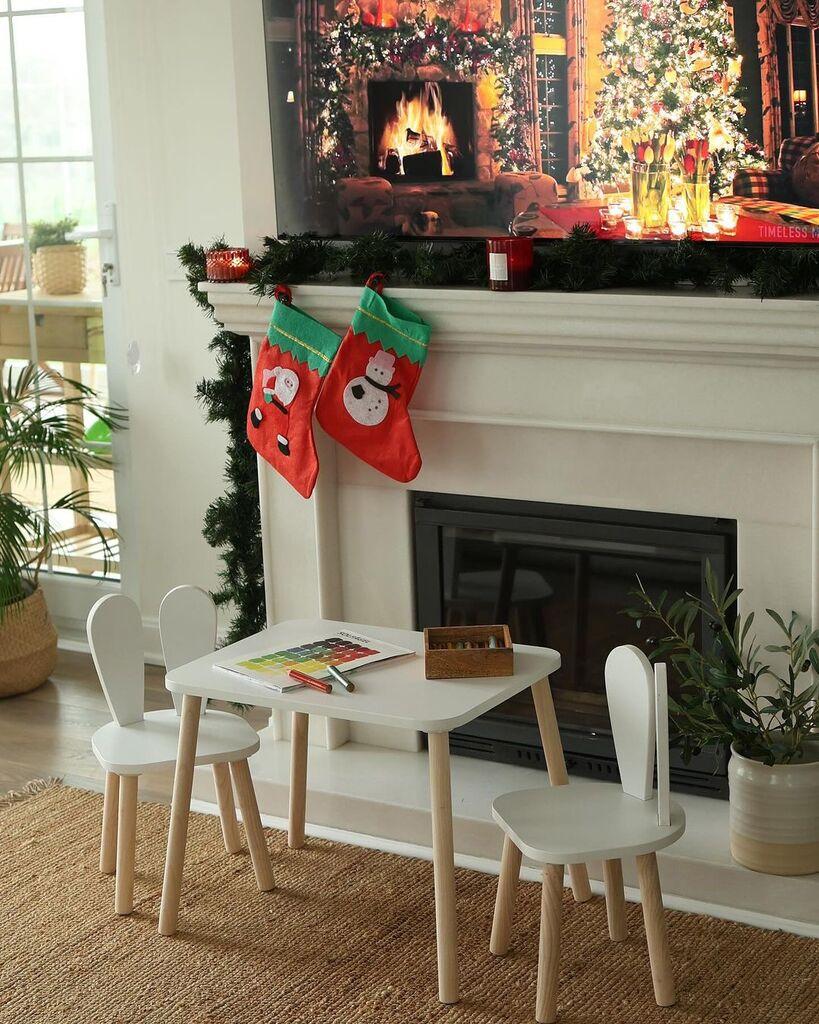 Hanah Home Set dječji stol i stolice Zeko, bijela