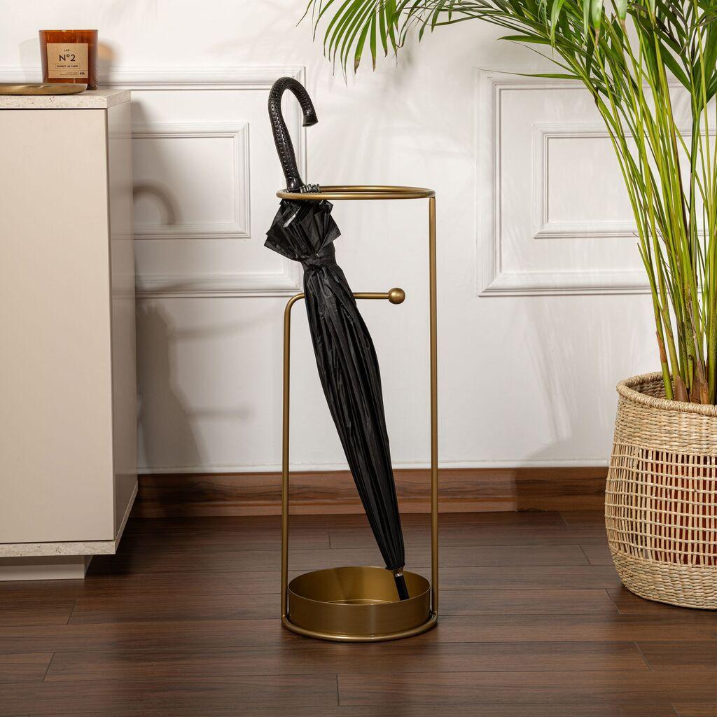 Aberto Design Stalak za kišobran Semsiye-003, 22x22x60 cm, Zlatna boja