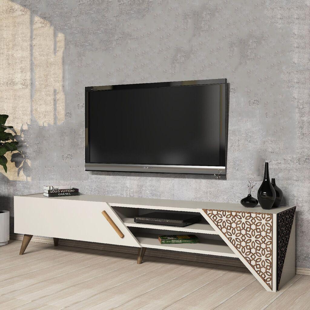 Hanah Home TV ormarić Beryl 2, 180x37x40 cm, Krem