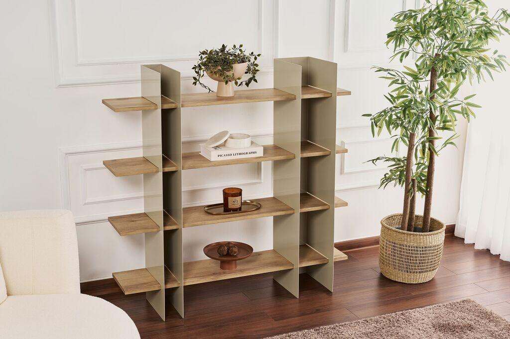 Hanah Home Polica za knjige Shb-017-B, 120x31x120 cm, Siva