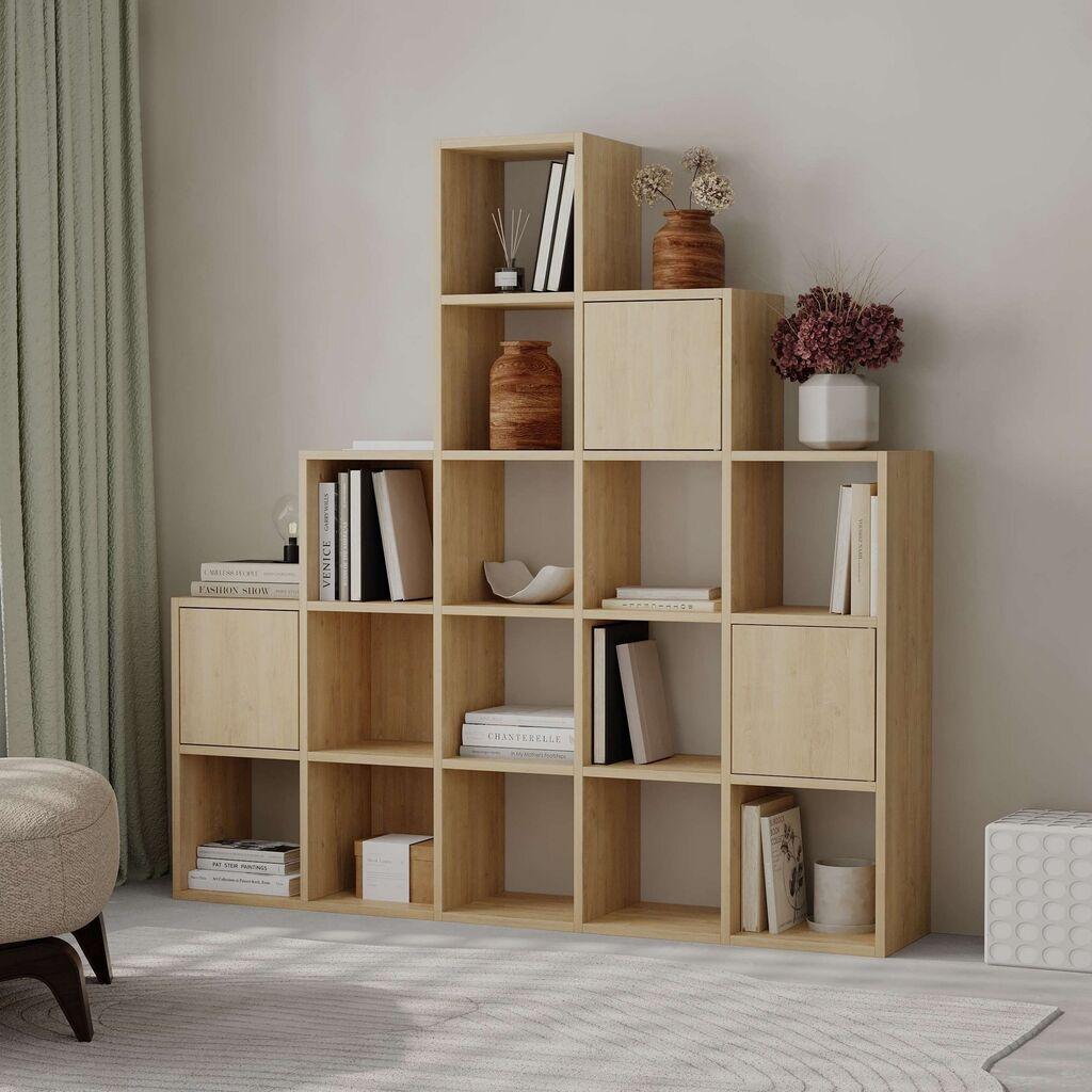 Hanah Home Bookshelf Paleo, 150,8x150,8x28 cm, Boje hrasta