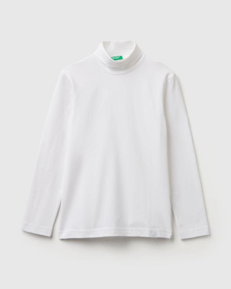 Benetton Ženska majica dugih rukava 3DKEC202OG-101-S, Bijela