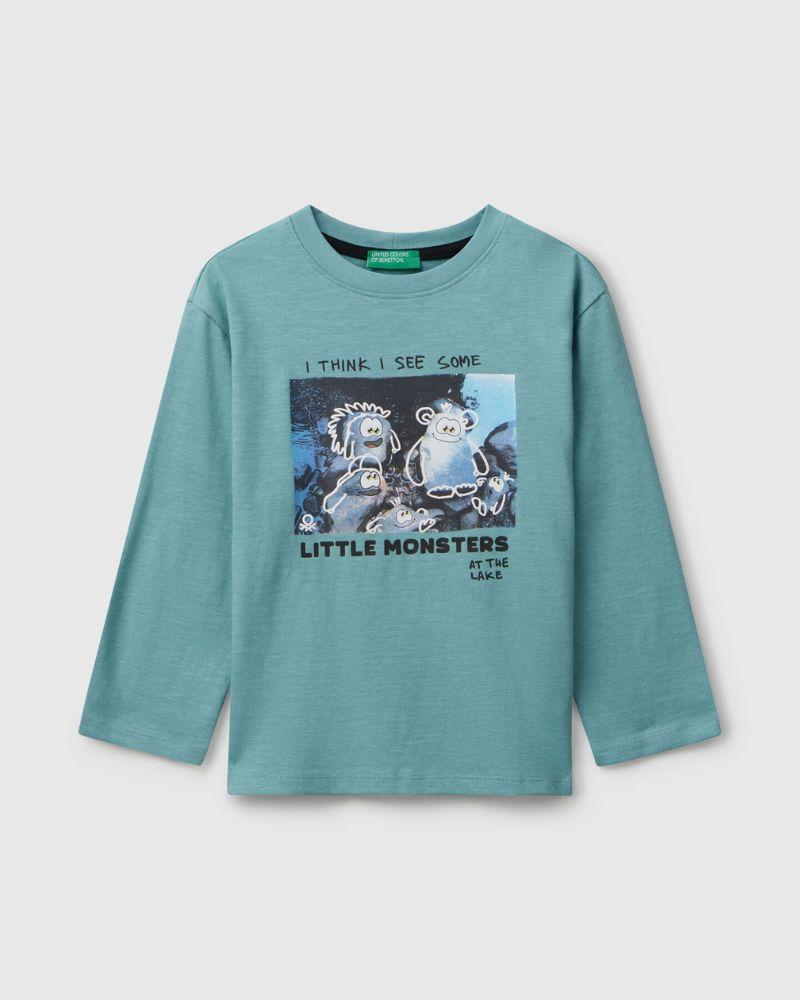 Benetton Majica dugih rukava za dječake 3TAMG10KMP-33K-90, Plava
