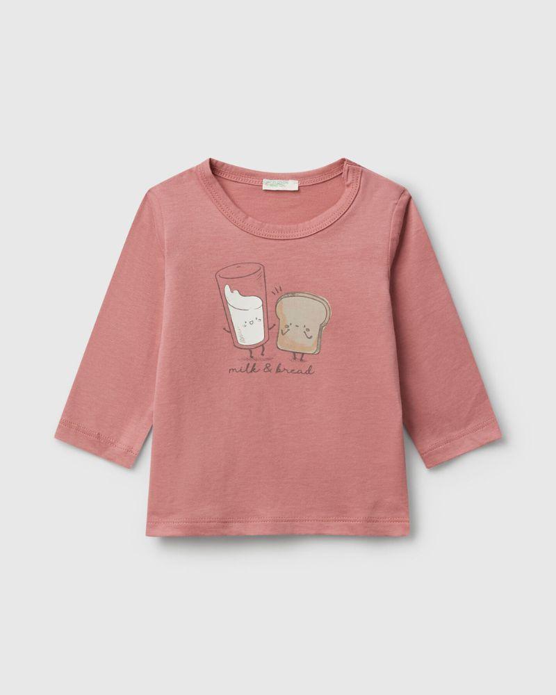 Benetton Majica dugih rukava za bebe 3ATNA106LW-11Z-82, Roza