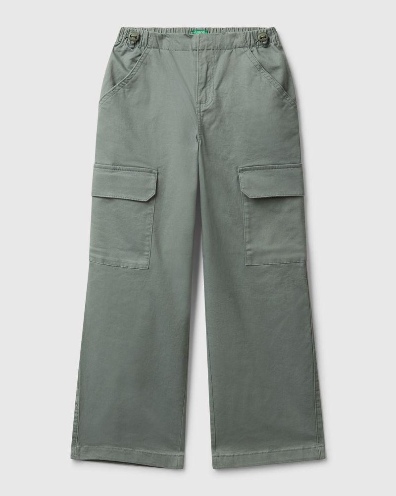 Benetton Pantalone za djevojčice 4XZXCF04SG-075-L, Maslinaste