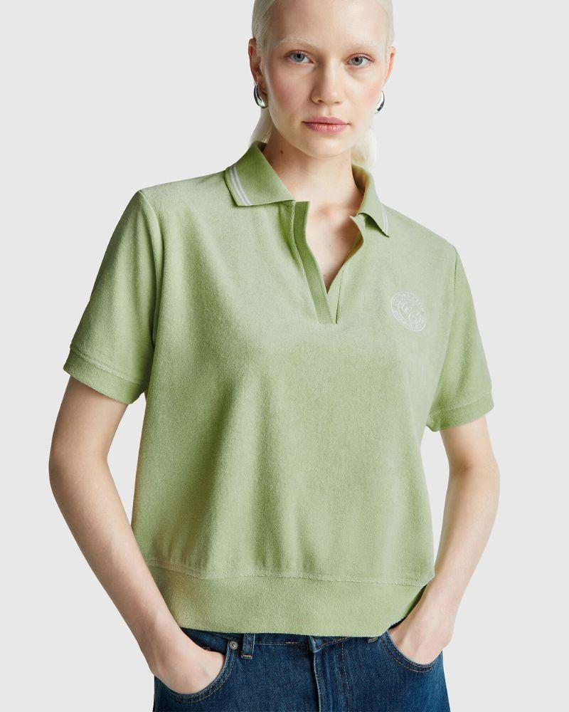 Benetton Ženska polo majica kratkih rukava 3950D3012-22U-S, Zelena