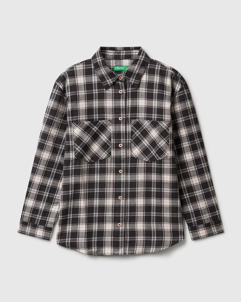 Benetton Košulja za djevojčice 5LQHCQ04DG-906-S, Crno-bijela