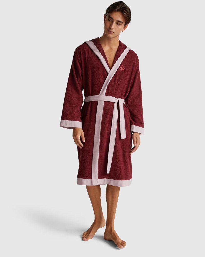 Benetton Muški bademantil 6ORD2801R-901-M, Bordo