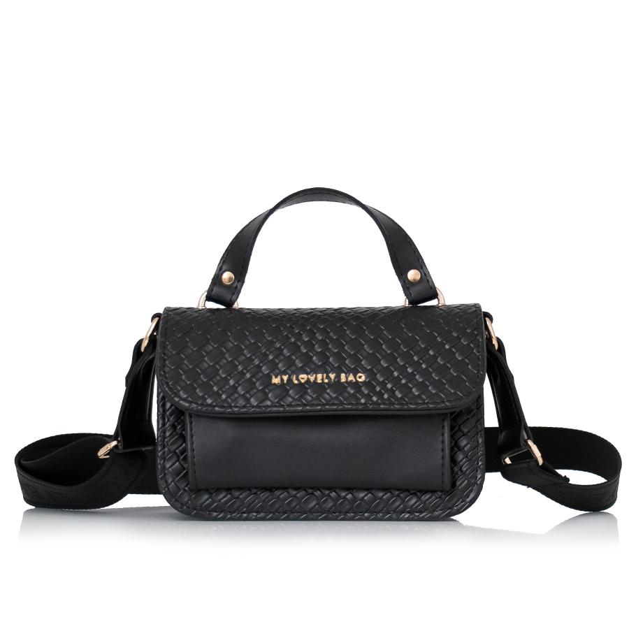 Lovely Bag Destiny Mini - Crna Torba, Zlatni Metal