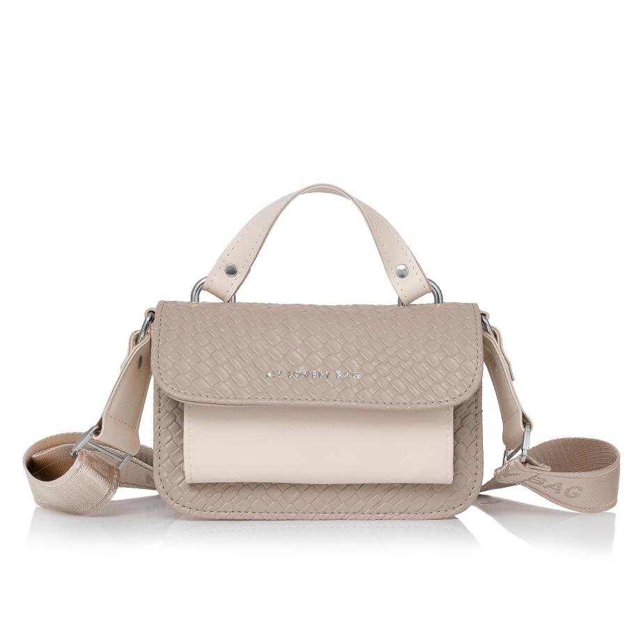 Lovely Bag Destiny Mini - Tamno Bež Torba, Srebreni Metal