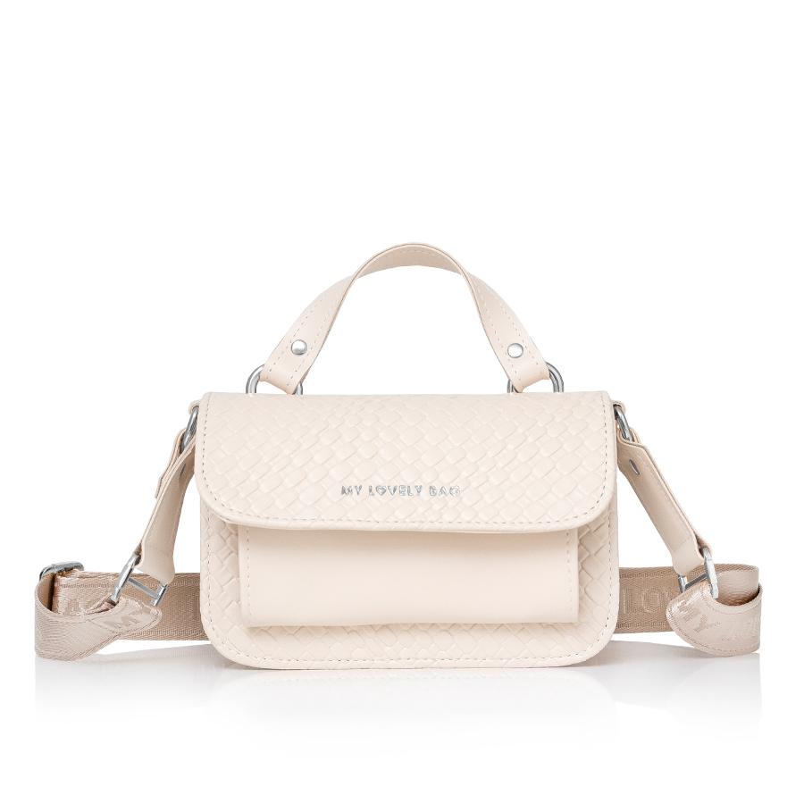 Lovely Bag Destiny Mini - Svijetlo Bež Torba, Srebreni Metal