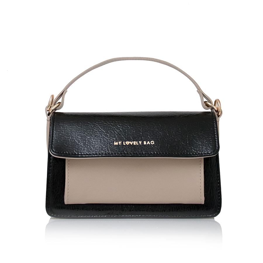 Lovely Bag Destiny - Crno/Bež Torba, Zlatni Metal