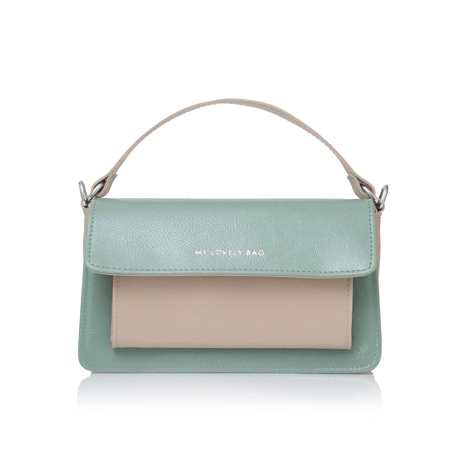 Lovely Bag Destiny - Mint/Bež Torba, Srebreni Metal