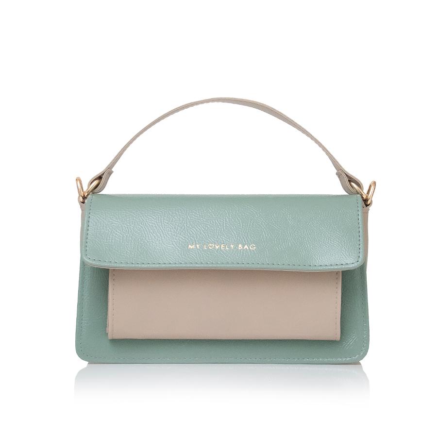 Lovely Bag Destiny - Mint/Bež Torba, Zlatni Metal