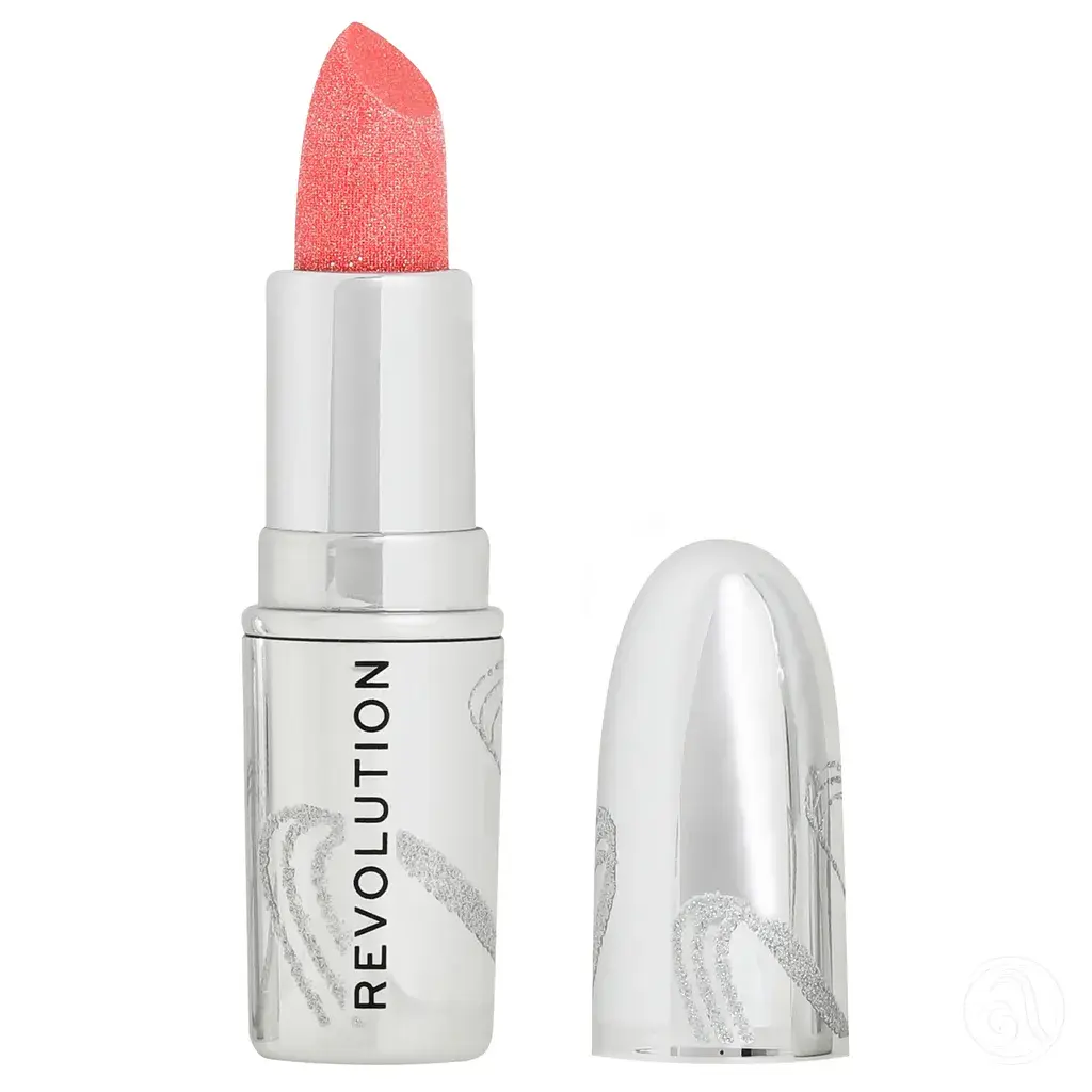 Revolution Ruž za usne sa gliterom Metallic Muse Glitter Baby Pink, 3,6g