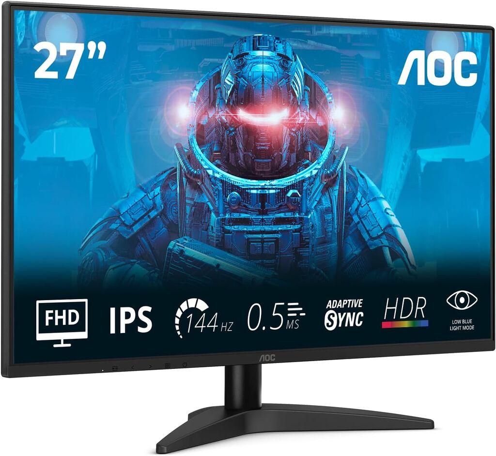 AOC gejmerski monitor 27B36X, 27", IPS, 1920x1080, 144Hz, 0.5ms MPRT, HDMI, DP, Adaptivna sinhronizacija, VESA, Crni