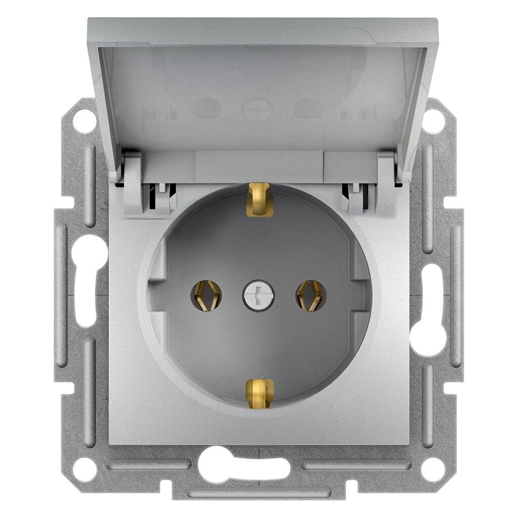 Schneider Electric Utičnica Monofazna Sa Poklopcem, EPH3100161, 16A, Bez Okvira, Siva