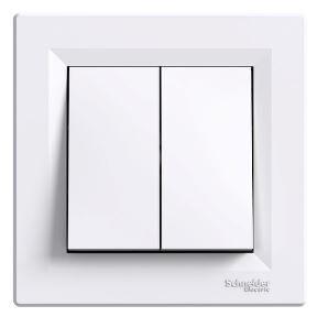Schneider Electric Naizmjenični Prekidač Dvostruki, EPH0600121, 10A, Bezvijčani, Bijeli