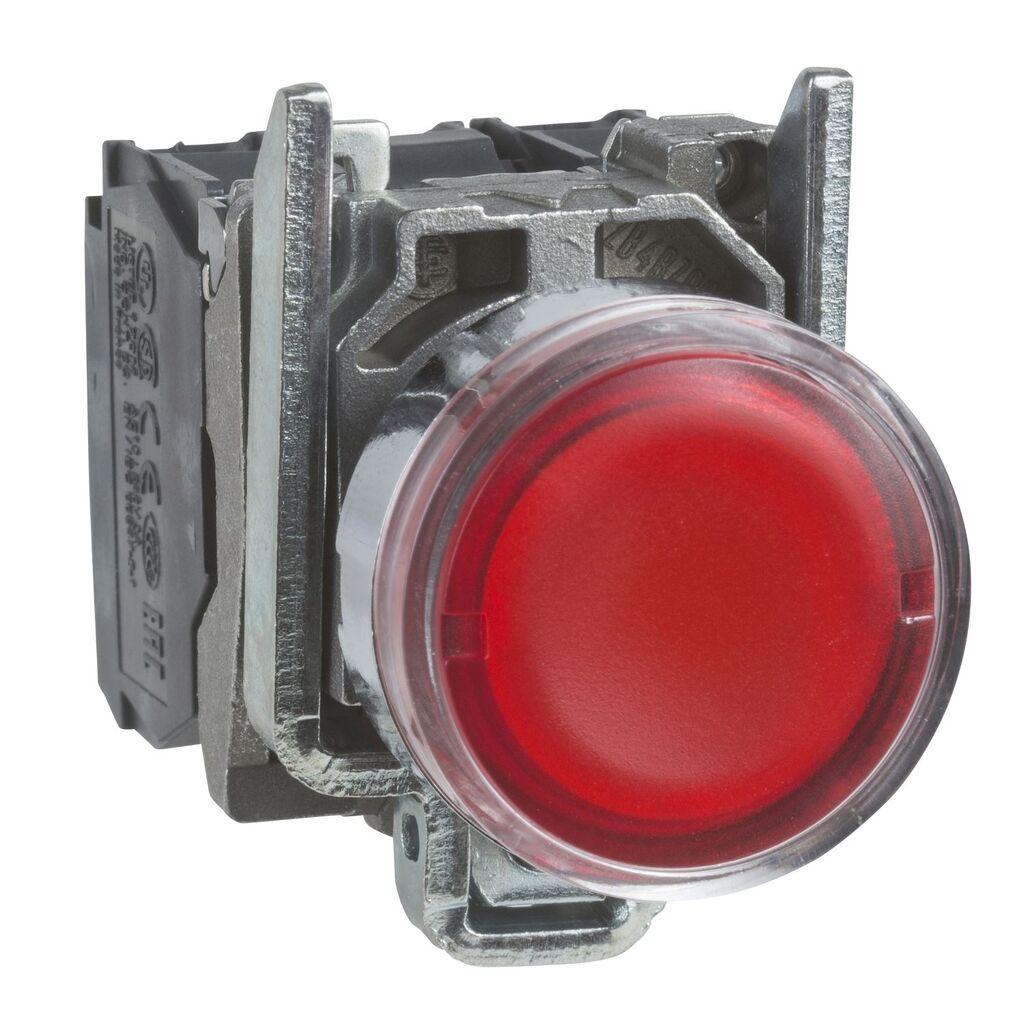 Schneider Electric Taster Svjetleći Sa Povratom XB4BW34B5, Crveni LED Fi 22mm 1NO+1NC 24V AC/DC, Metalni