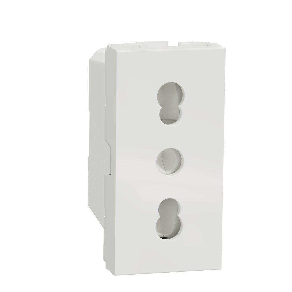 Schneider Electric Utičnica Monofazna NU302318, Sa Zaštitom Italijanska 1M, Bijela
