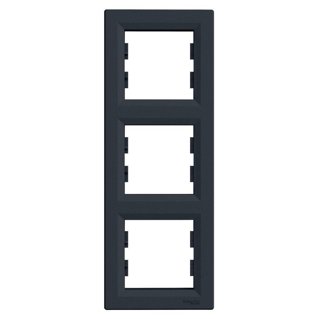 Schneider Electric Okvir vertikalni za 3 elementa, EPH5810371, Crni