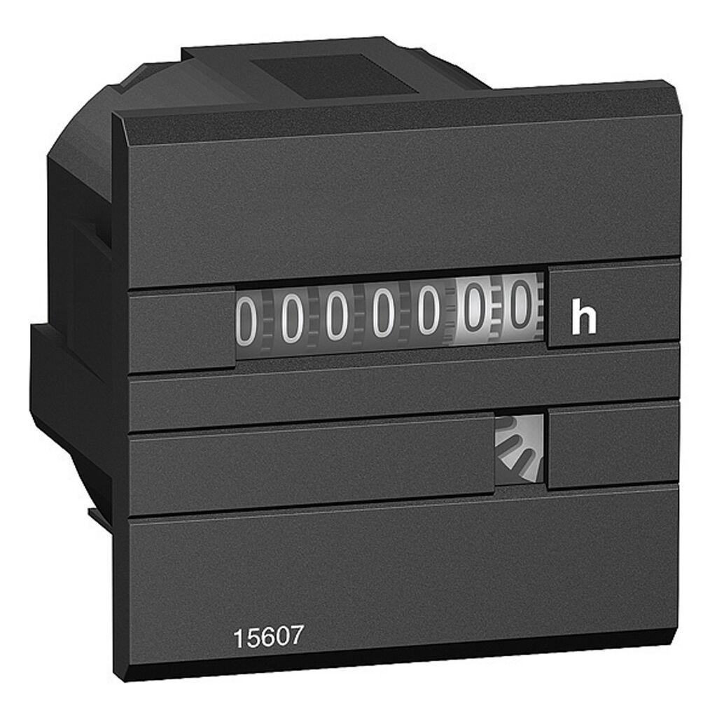 Schneider Electric Brojač Radnih Sati 15608, Mehanički Prikaz 7 Cifara 230V AC 48x48mm, Ugradnja Na Vrata