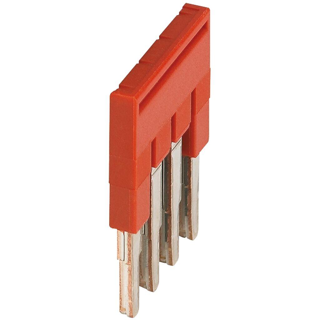 Schneider Electric Utični Most NSYTRAL24, 4 Priključka Za 2.5mm2 Priključke, Crveni