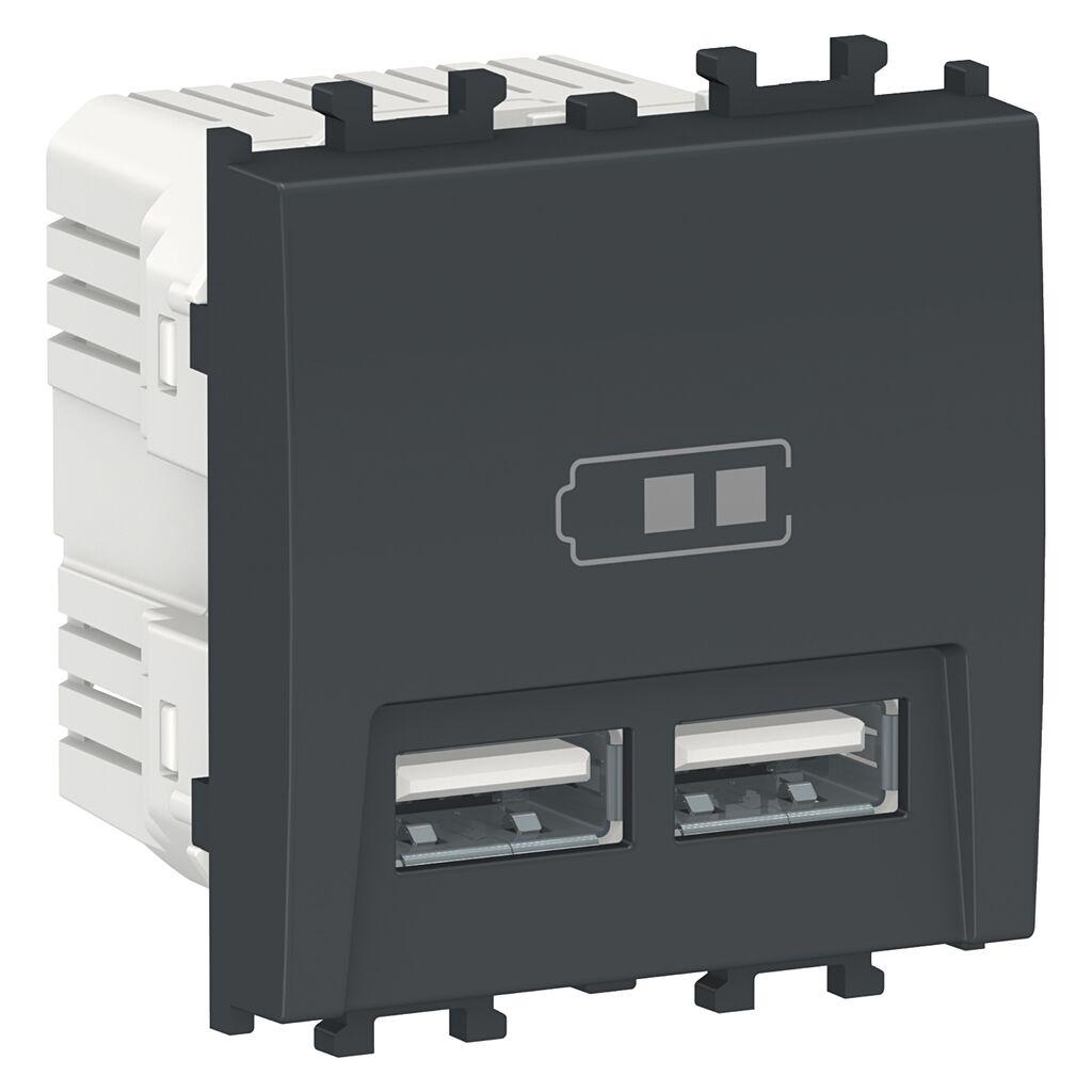 Schneider Electric USB 2.0 Utičnica LMR9910003, Punjač 2M, Crna